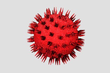 Beyaz Arkaplan Koronavirüsü - Viroloji Konsepti - 3D Hazırlama