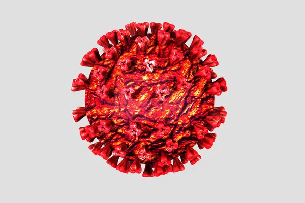 Coronavirus White Background Covid Virology Concept Rendering — Stock Photo, Image