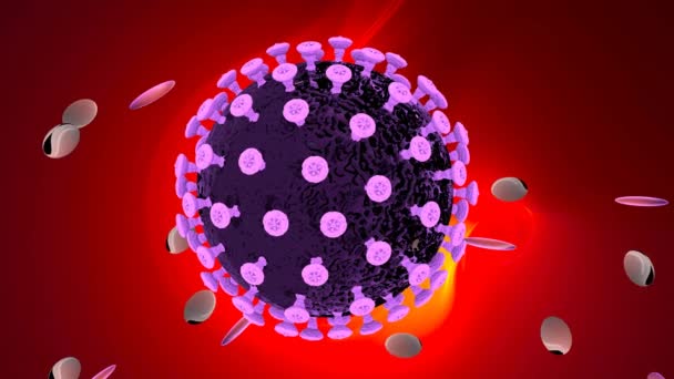 Coronavirus Bright Lilac Resumo Covid Conceito Virologia Renderização — Vídeo de Stock