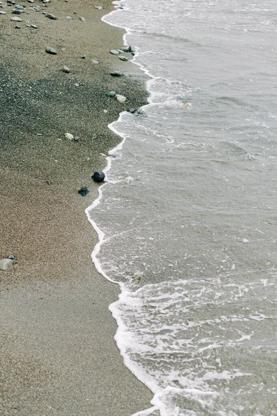 Zeegolf Komt Aan Zandkust — Stockfoto