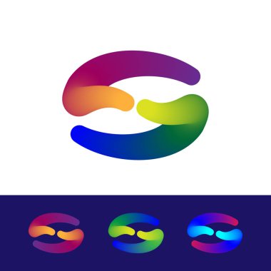 Gradyan vektör logosu tasarım elemanı. Renkli logo şablonu.