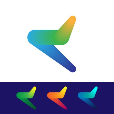 Gradyan vektör logosu tasarım elemanı. Renkli logo şablonu.