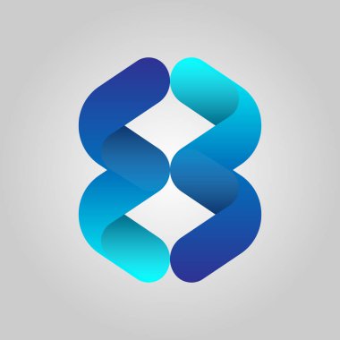 Vektör gradyan logo tasarımı ögesi. Gradyan logo tasarım şablonu.