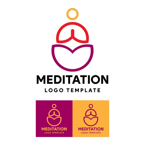 Plantilla Diseño Logo Meditación Vectorial — Vector de stock