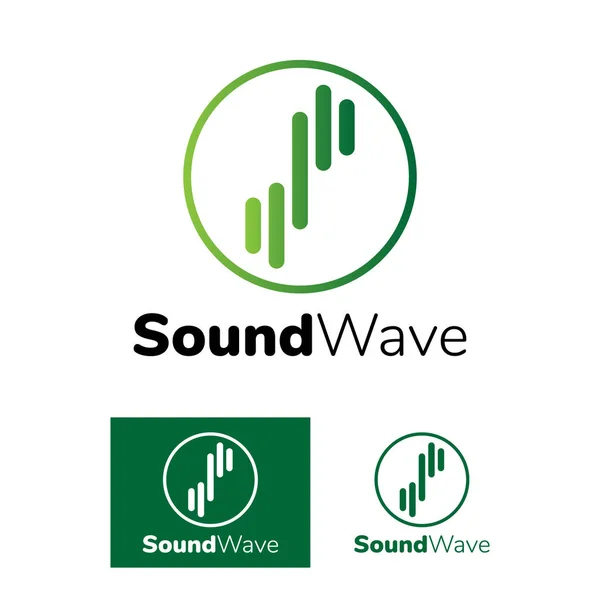 Sound Wave Logo Template Audio Wave Typography — 스톡 벡터