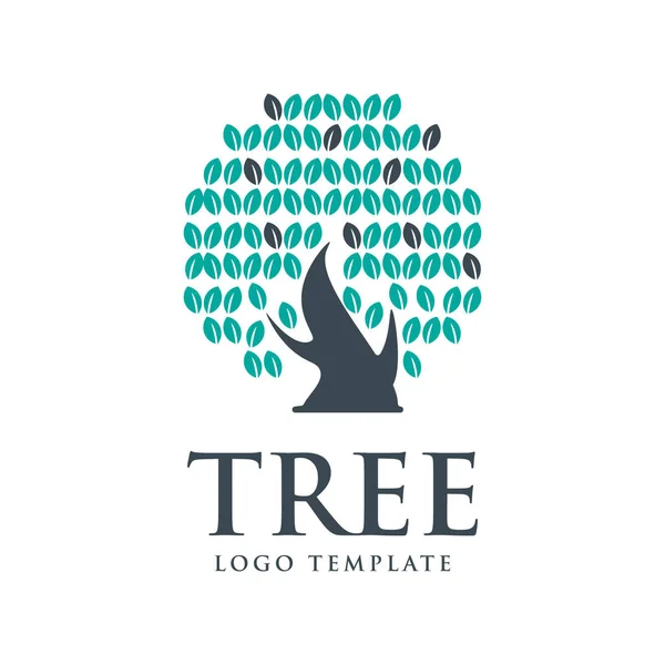 Szablon Logo Drzewa Element Projektu Logo Drzewa Wektorowego Typografią — Wektor stockowy