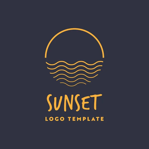 Plantilla Logotipo Sunset Con Tipografía — Vector de stock