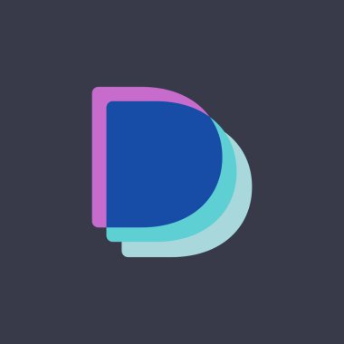 D harfi çok renkli logo şablonu. Uygulama logo şablonu.