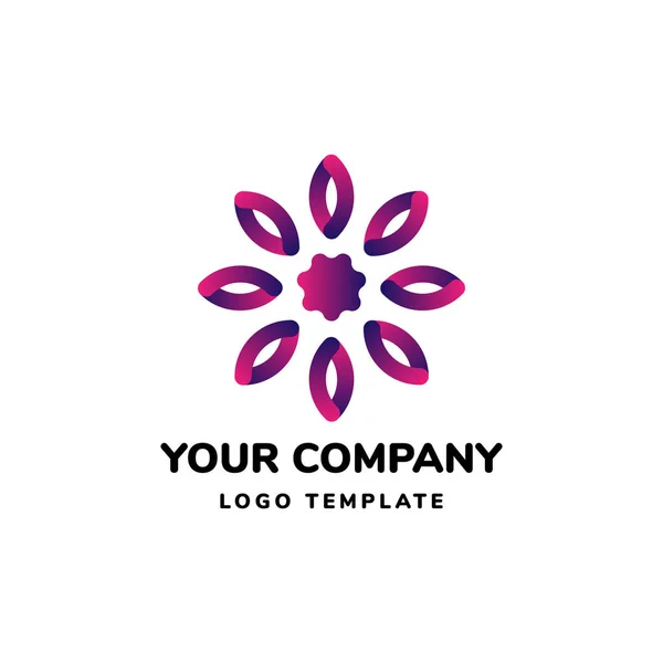 Plantilla Diseño Logotipo Flor Abstracta Colorida — Vector de stock