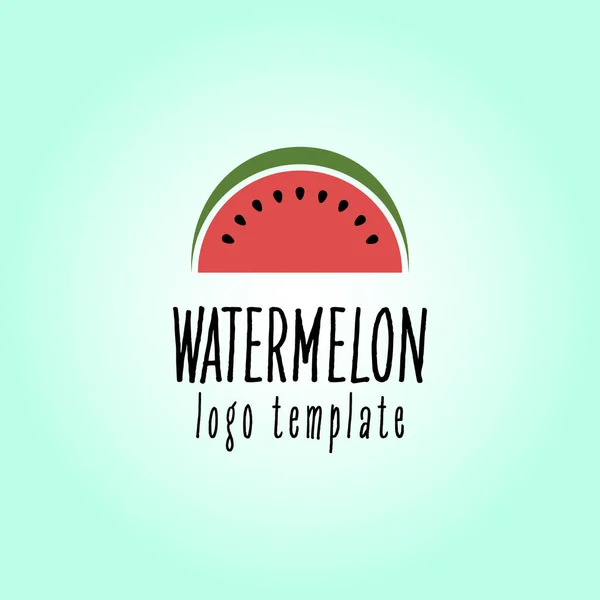 Watermelon Logo Template Vector Watermelon Illustration — 스톡 벡터