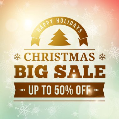 Noel büyük satış afiş arka plan