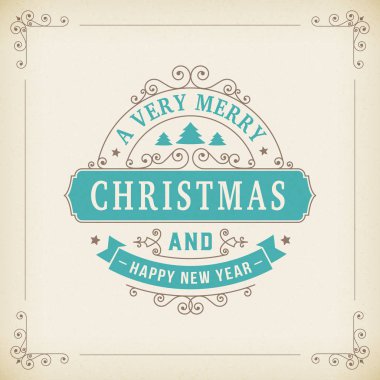 Kağıt arka plan üzerinde neşeli Noel vintage süsleme 