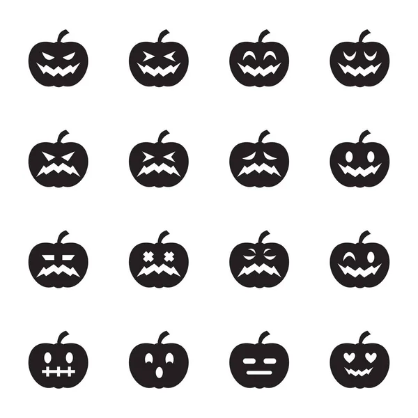 Silhouette Halloween-Kürbissymbole — Stockvektor