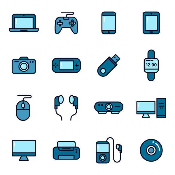 Gadget y los iconos del dispositivo — Vector de stock