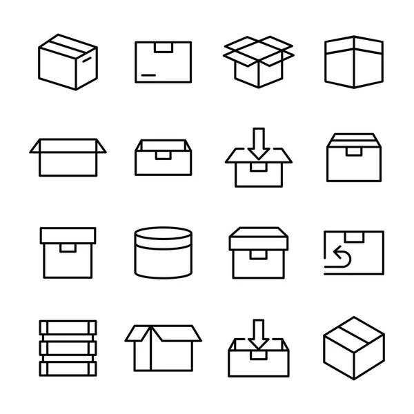 Caja y embalaje relacionados — Archivo Imágenes Vectoriales