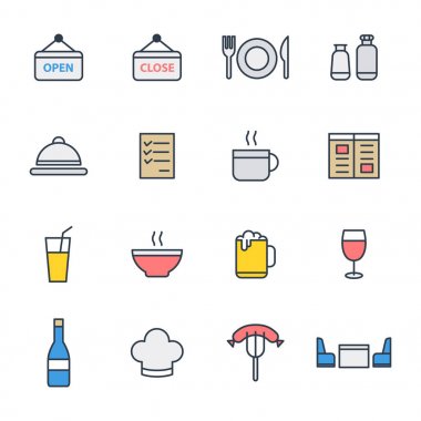 restoran simgesi seti