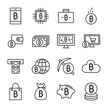 Bitcoin ve Cryptocurrency simgeler