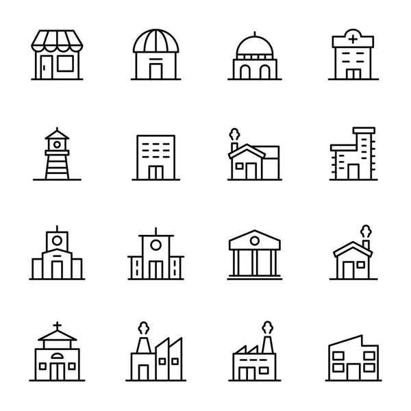 16 immeuble et immobilier — Image vectorielle