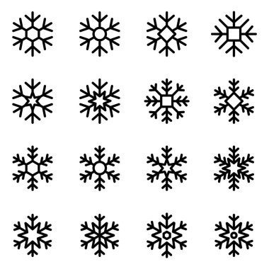 Dekoratif vektör kar taneleri kümesi 