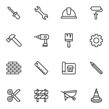 Düz web Icons set