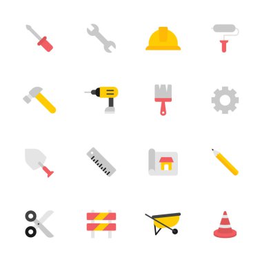Düz web Icons set