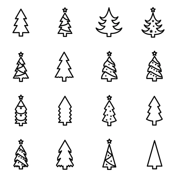 圣诞节树图标集合 — 图库矢量图片
