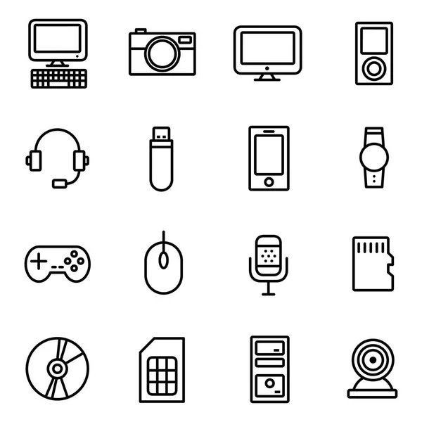 Gadget y los iconos del dispositivo — Vector de stock