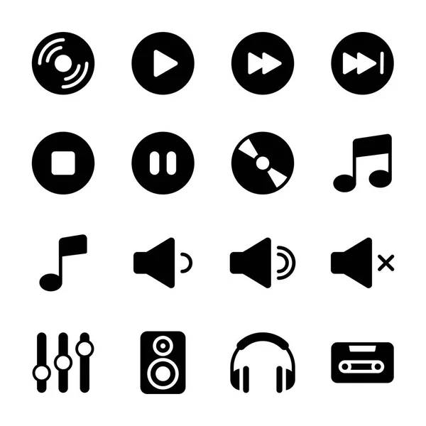 Iconos de música y sonido — Vector de stock