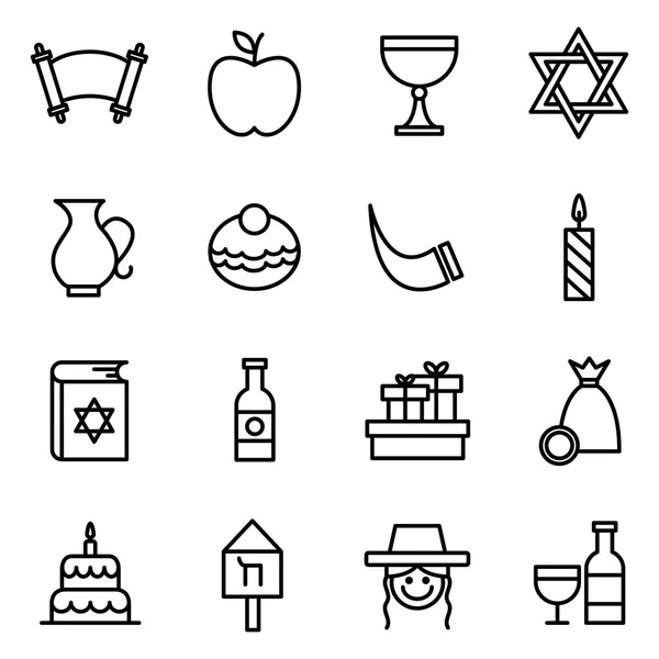 Yahudi Hanuka Icons set