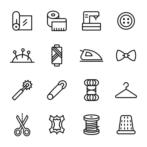 Nähen Icons Set — Stockvektor