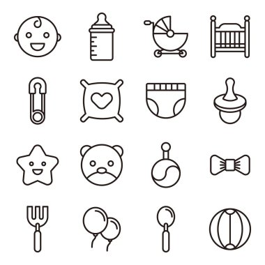 Bebek simgeler minimalist düz satırı simgesi