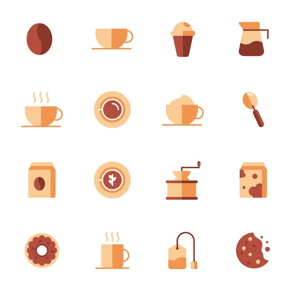 Elementos de café y accesorios de café — Archivo Imágenes Vectoriales