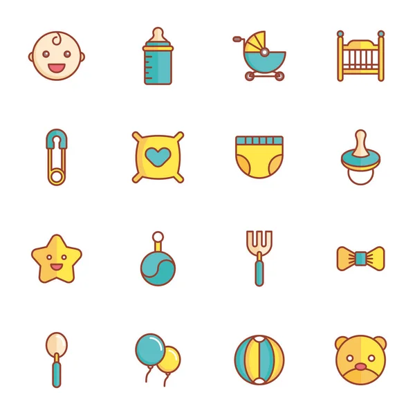 Dětské ikony minimalistický rovinu ikona — Stockový vektor