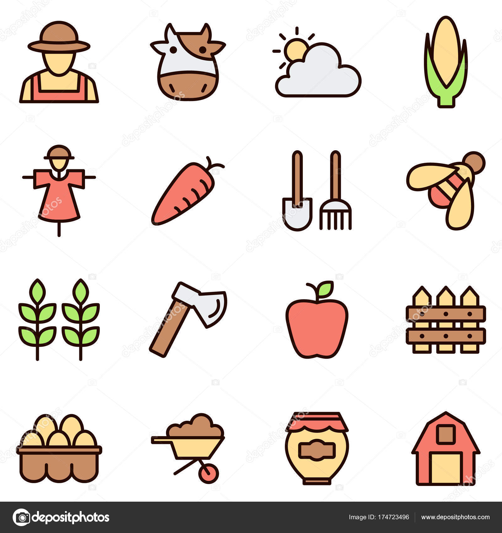 Farming and agriculture icon — Stock Vector © ware #174723496