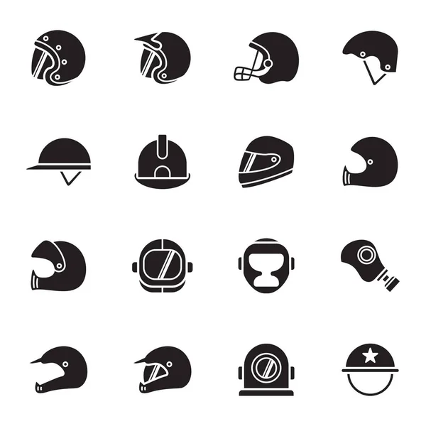 Hjälmar och masker ikoner — Stock vektor