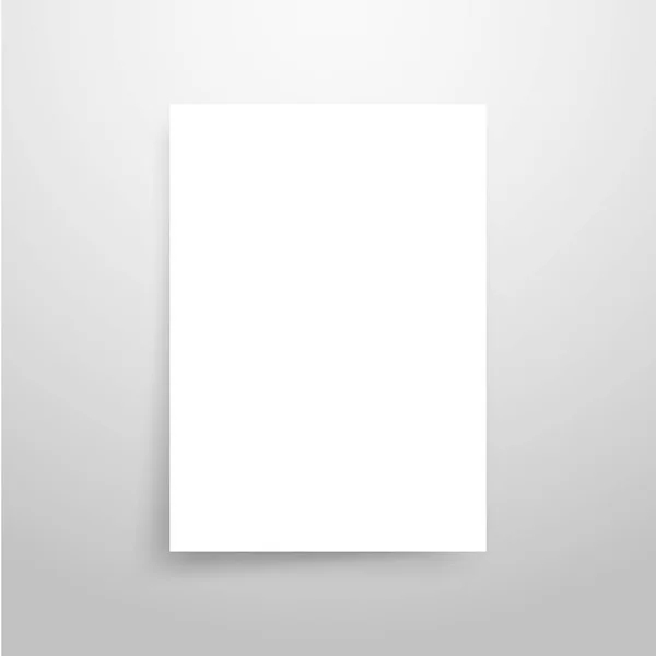 Mock Realistic White Poster Hanging Empty White Vector Poster Template — Stock Vector