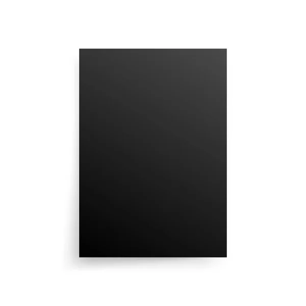 Mock Realistic Black Poster Hanging Empty White Vector Poster Template — Stock Vector