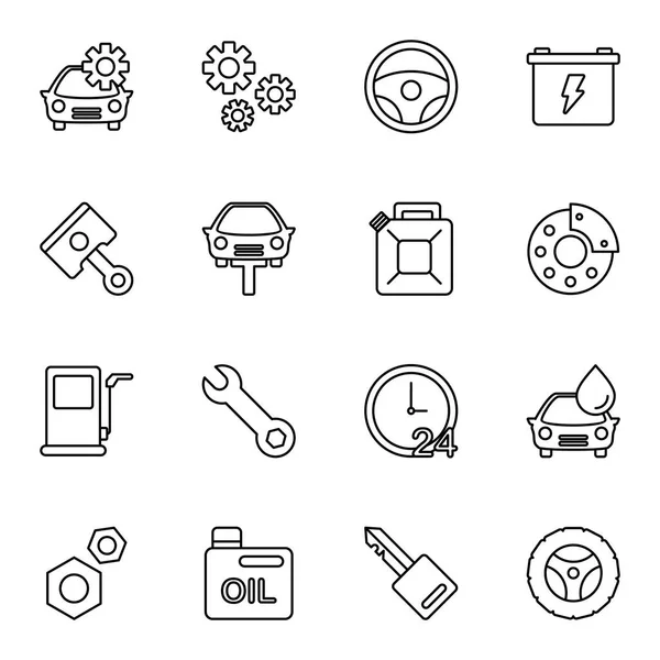 Car Service Icon Set Various Car Service Related White Background — Stock Vector