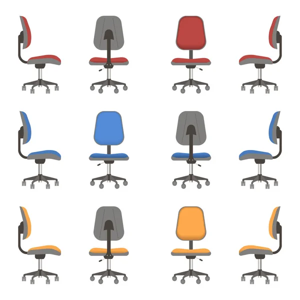 Cadeiras Cadeiras Escritório Com Ângulos Visualização Diferentes Poltrona Sem Encosto — Fotografia de Stock