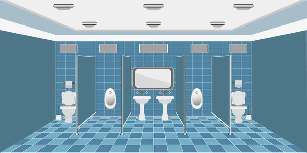 Hintergrund Form Einer Öffentlichen Toilette Mit Kabinen Und Waschbecken — Stockfoto