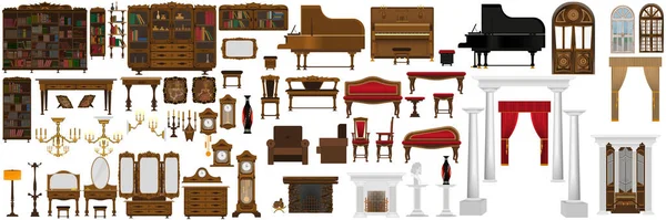 Amplio Conjunto Para Interior Muebles Decoración Casa Conjunto Para Diseño —  Fotos de Stock