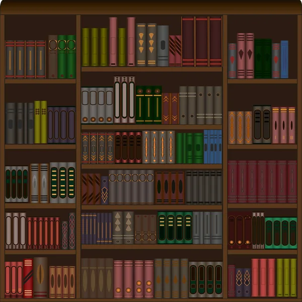 Book background. In the form of a bookcase with different books