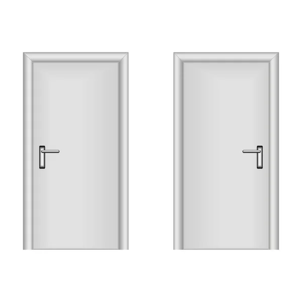 Beyaz Arka Planda Iki Kapı Var Sağda Solda Bir Kapı — Stok fotoğraf