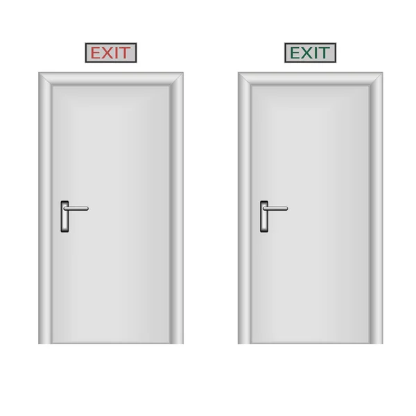 两扇有出口标志的门 — 图库照片