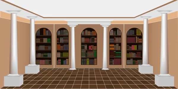 Innenraum Einer Geräumigen Bibliothek Oder Eines Wohnzimmers — Stockfoto