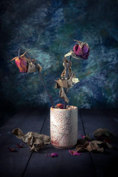 still life style of dry rose