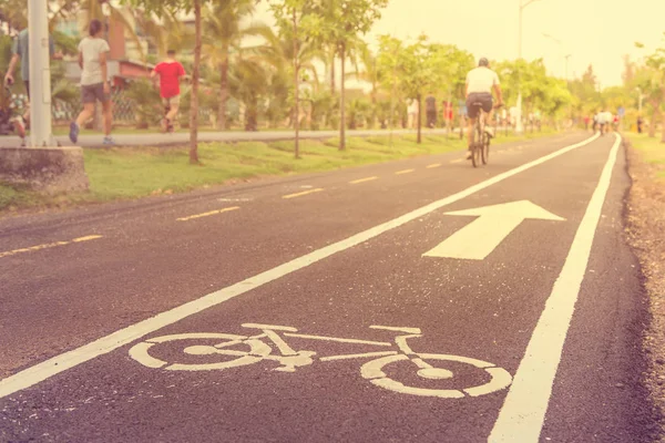 Esercizio con bicicletta nel parco pubblico, sport all'aria aperta — Foto Stock