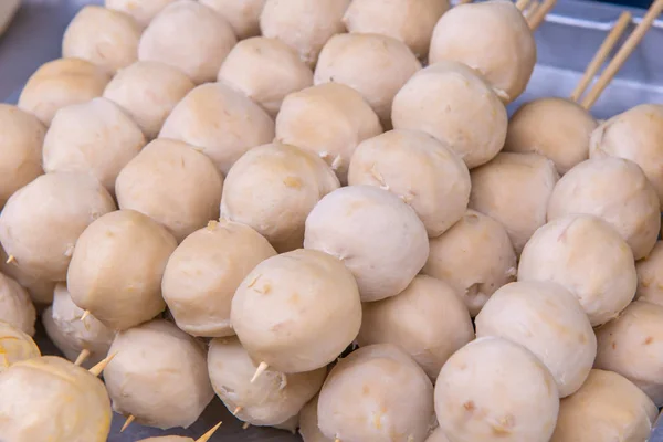 Grilled meatball fast food in market Thailand — Stock Photo, Image