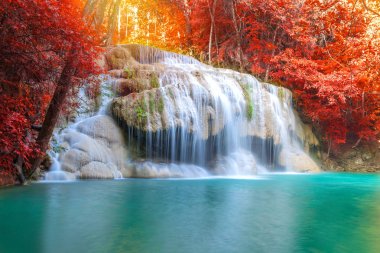 erawan şelale Milli Parkı, derin orman şelale,
