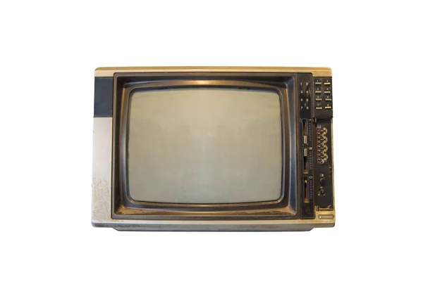 Vintage tv vagy televíziós elszigetelt fehér background — Stock Fotó